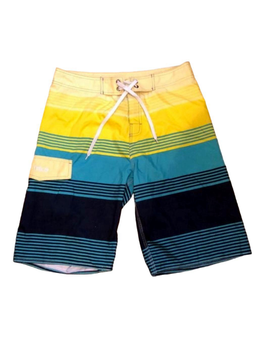 NONWE Mens Blue Green Yellow Mesh Lined Cargo Board Shorts Size 32 NWOT